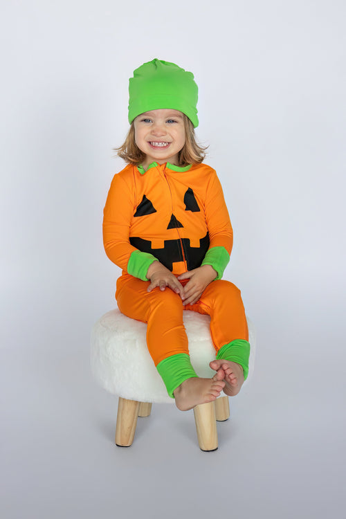 Pumpkin Patch PJ + Hat Costume Set — Baby Halloween Costume Sleeper
